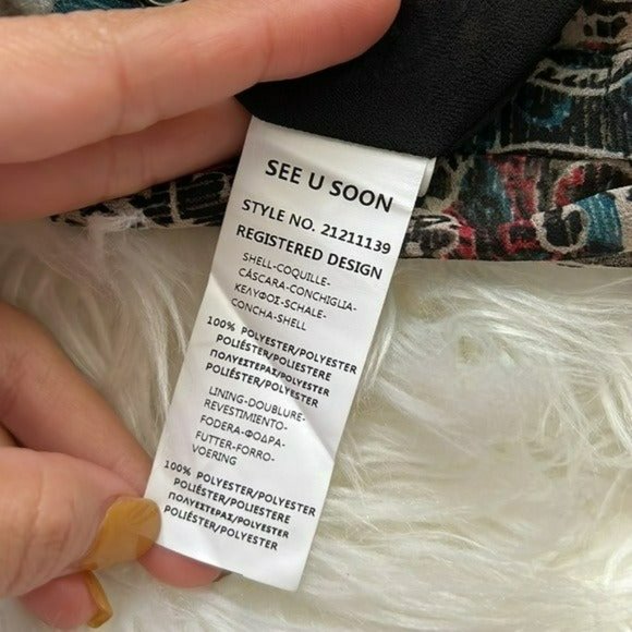 Anthropologie SEE U SOON FLORAL PRINT LONG SLEEVE BUTTONED BLOUSE SMALL - Picture 9 of 9